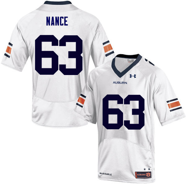 Men Auburn Tigers #63 Peyton Nance College Football Jerseys Sale-White - Click Image to Close